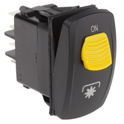 Carling Technologies Illuminated DPDT, On-(On) Rocker Switch Panel Mount