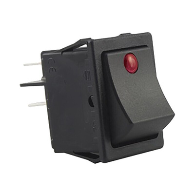 Molveno Illuminated DPST, On-None-Off Rocker Switch Panel Mount