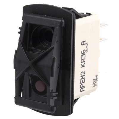 APEM Illuminated SPST, On-On Rocker Switch Panel Mount