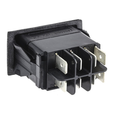 Carlingswitch Illuminated DPDT, Latching Rocker Switch Panel Mount