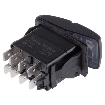 Carling Technologies Illuminated DPST, On-(On) Rocker Switch Panel Mount