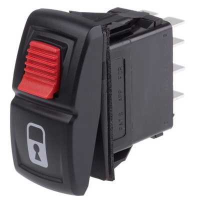 Carling Technologies Illuminated DPST, On-(On) Rocker Switch Panel Mount