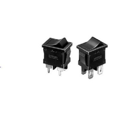 Omron DPST, On-Off Rocker Switch Snap-In