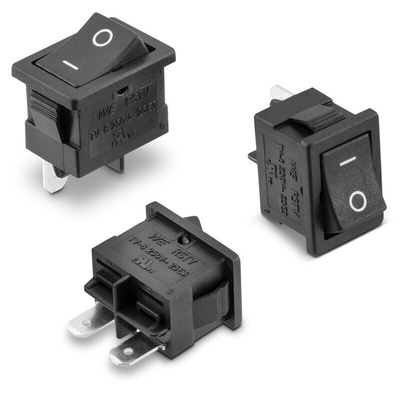 Wurth Elektronik SPST, On-Off Rocker Switch Snap-In