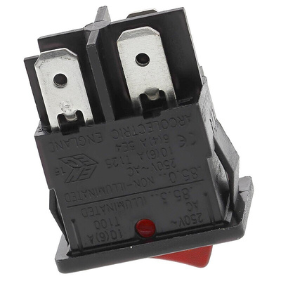 Arcolectric (Bulgin) Ltd Illuminated SPST, On-Off Rocker Switch Panel Mount