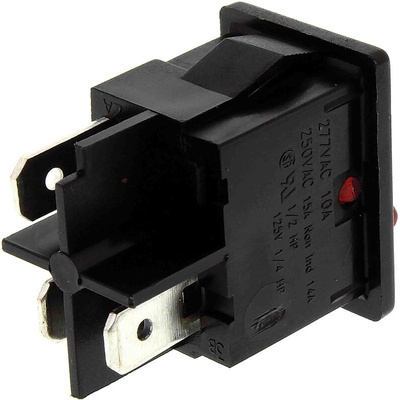 Arcolectric (Bulgin) Ltd Illuminated SPST, On-Off Rocker Switch Panel Mount