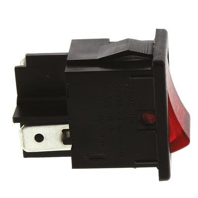 Arcolectric (Bulgin) Ltd Illuminated SPST, On-Off Rocker Switch Panel Mount
