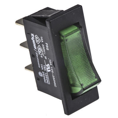 TE Connectivity Illuminated SPST, On-Off Rocker Switch Panel Mount