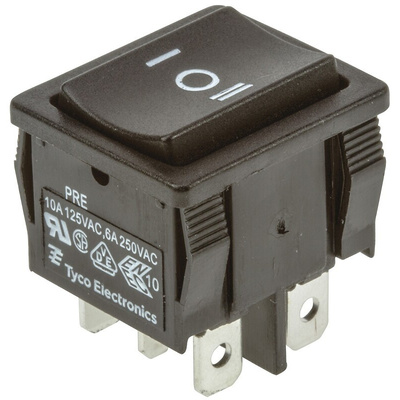 TE Connectivity DPDT, On-Off-On Rocker Switch Panel Mount