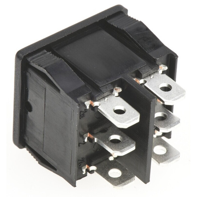 TE Connectivity DPDT, (On)-Off-(On) Rocker Switch Panel Mount