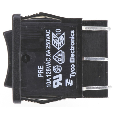 TE Connectivity DPDT, (On)-Off-(On) Rocker Switch Panel Mount
