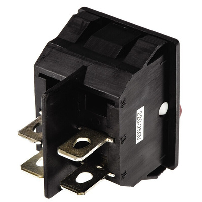 TE Connectivity Illuminated DPST, On-Off Rocker Switch Panel Mount