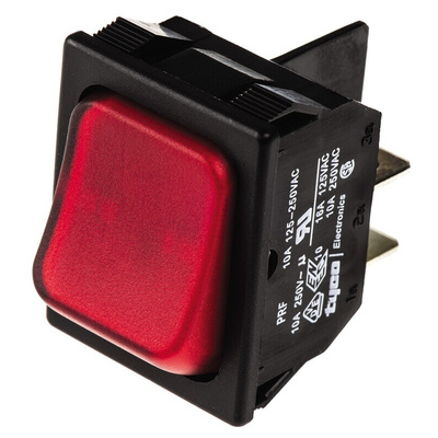 TE Connectivity Illuminated DPST, On-Off Rocker Switch Panel Mount
