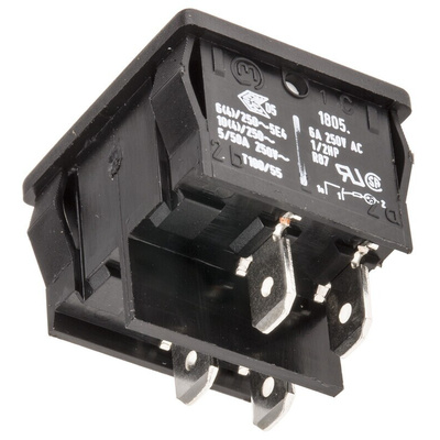 Marquardt Illuminated DPST, On-None-Off Rocker Switch Panel Mount