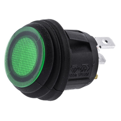 ZF Illuminated SPST, On-None-Off Rocker Switch Panel Mount