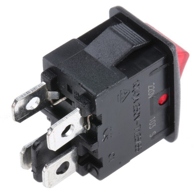 ZF Illuminated DPST, On-None-Off Rocker Switch Panel Mount