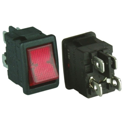 ZF Illuminated DPST, On-None-Off Rocker Switch Panel Mount