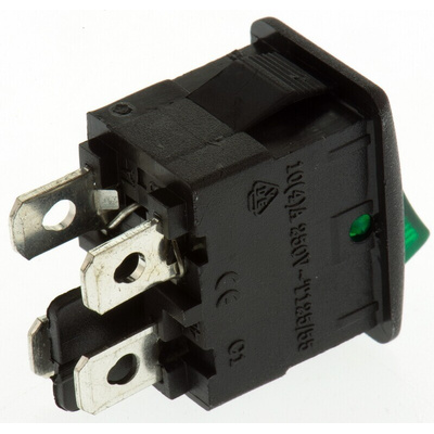 ZF Illuminated DPST, On-None-Off Rocker Switch Panel Mount