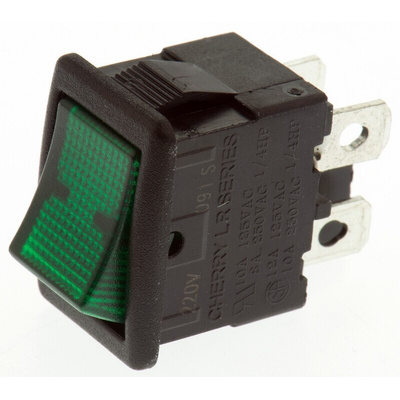 ZF Illuminated DPST, On-None-Off Rocker Switch Panel Mount