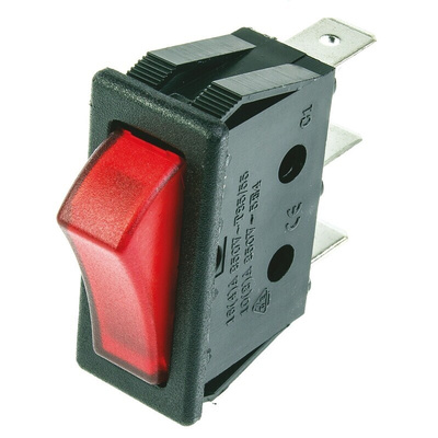 ZF Illuminated SPST, On-None-Off Rocker Switch Panel Mount