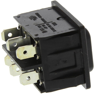 Marquardt DPDT, On-Off-On Rocker Switch Panel Mount