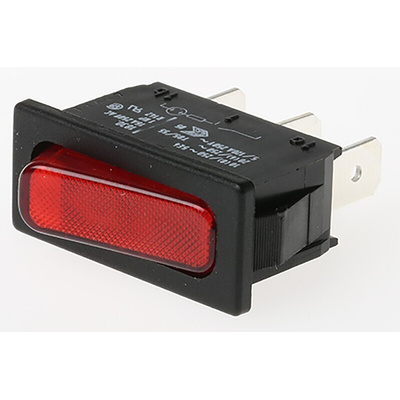 Marquardt Illuminated SPST, On-None-Off Rocker Switch Panel Mount