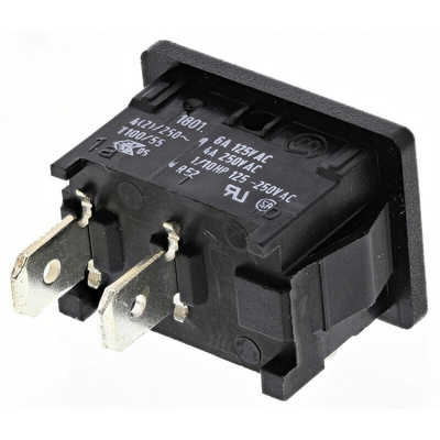 Marquardt Single Pole Normally Open (SPNO), Momentary Rocker Switch Panel Mount
