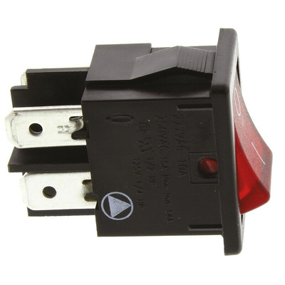 Arcolectric (Bulgin) Ltd Illuminated DPST, On-Off Rocker Switch Panel Mount