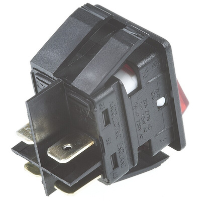 Arcolectric (Bulgin) Ltd Illuminated DPST, On-Off Rocker Switch Panel Mount