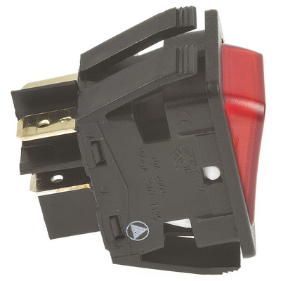 Arcolectric (Bulgin) Ltd Illuminated DPST, On-Off Rocker Switch Panel Mount