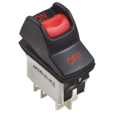 Apem DPST, On-On Rocker Switch Panel Mount