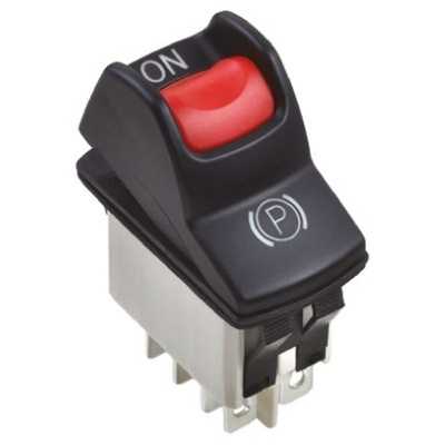 Apem Illuminated DPST, On-On Rocker Switch Panel Mount