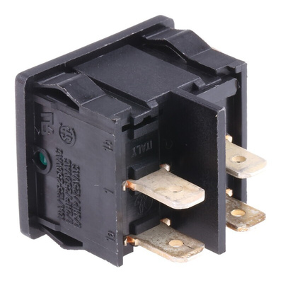 Molveno Illuminated DPST, On-None-Off Rocker Switch Panel Mount
