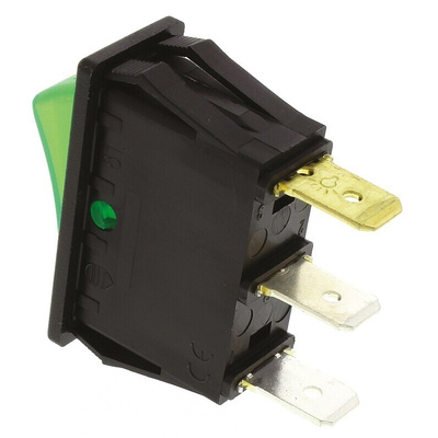 Molveno Illuminated SPST, On-None-Off Rocker Switch Panel Mount