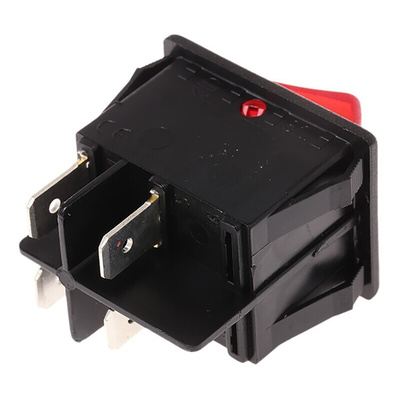 Molveno Illuminated DPST, On-None-Off Rocker Switch Panel Mount