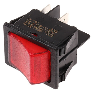 Molveno Illuminated DPST, On-None-Off Rocker Switch Panel Mount