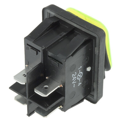 Molveno Illuminated DPST, On-None-Off Rocker Switch Panel Mount