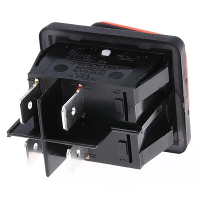 Molveno Illuminated DPST, On-None-Off Rocker Switch Panel Mount