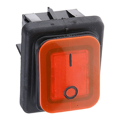 Molveno Illuminated DPST, On-None-Off Rocker Switch Panel Mount