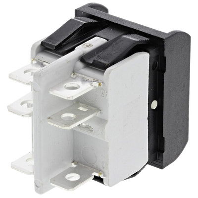 APEM DPDT, (On)-Off-(On) Rocker Switch Panel Mount