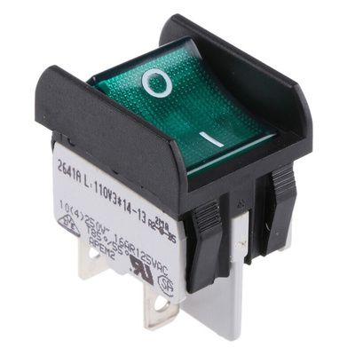APEM Illuminated DPST, On-None-Off Rocker Switch Panel Mount