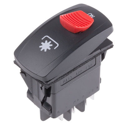 Carling Technologies Illuminated DPDT, On-(On) Rocker Switch Panel Mount