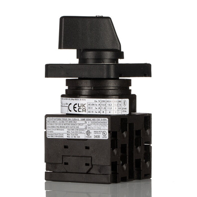 Eaton, 3PST 2 Position 90° Changeover Cam Switch, 690V ac, 20A, Rotary Actuator