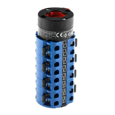 Kraus & Naimer, 8P 2 Position 60° Double Throw Cam Switch, 20A