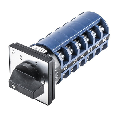 Kraus & Naimer, 3P 4 Position Multi Step Cam Switch, 50A, Knob Actuator