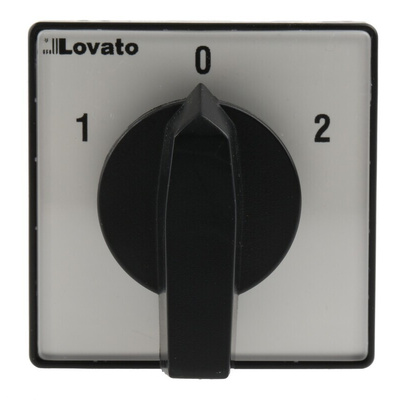 Lovato, DPDT 3 Position 60° Changeover Cam Switch, 20A, Knob Actuator