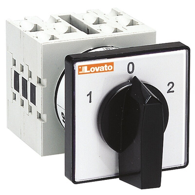 Lovato, 3PDT 3 Position 60° Motor Reversing Cam Switch, 20A, Knob Actuator