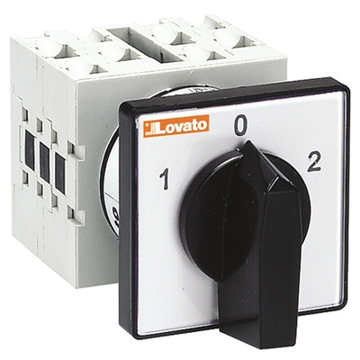 Lovato, 3PDT 3 Position 60° Changeover Cam Switch, 20A, Knob Actuator