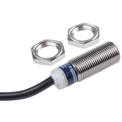 Telemecanique Sensors Inductive Barrel-Style Proximity Sensor, M12 x 1, 2 mm Detection, NPN Output, 12 → 24 V