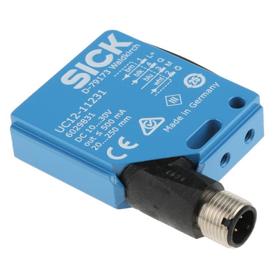 Sick Ultrasonic Block-Style Proximity Sensor, 20 → 150 mm Detection, PNP Output, 10 → 30 V dc, IP67